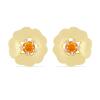 BUY NATURAL ORANGE ETHIOPIAN OPAL SINGLE STONE 14K GOLD EARRINGS