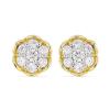 BUY 14K GOLD GENUINE WHITE DIAMOND GEMSTONE CLASSIC EARRINGS