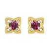 BUY 14K GOLD NATURAL RHODOLITE SINGLE STONE EARRINGS