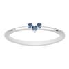 BUY STERLING SILVER NATURAL BLUE DIAMOND DOUBLE CUT GEMSTONE RING