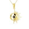 BUY NATURAL BLACK ONYX GEMSTONE BRASS PENDANTS