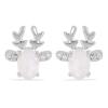 BUY STERLING SILVER NATURAL RAINBOW MOONSTONE GEMSTONE CLASSIC EARRINGS