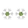 NATURAL CHROME DIOPSIDE GEMSTONE SNOWFLAKE EARRINGS IN 925 STERLING SILVER