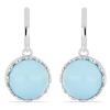 BUY REAL TURQUOISE GEMSTONE BIG STONE EARRINGS IN 925 SILVER