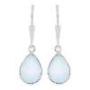 BUY NATURAL AQUA CHALCEDONY GEMSTONE BIG STONE EARRINGS IN STERLING SILVER