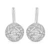 BUY 925 SILVER WHITE DIAMOND DOUBLE CUT GEMSTONE EARRINGS