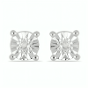 BUY REAL WHITE DIAMOND DOUBLE CUT GEMSTONE IN STERLING SILVER EARRINGS