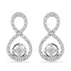 BUY 925 STERLING  SILVER NATURAL WHITE DIAMOND DOUBLE CUT GEMSTONE EARRINGS