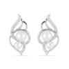 BUY STYLISH WHITE FRESHWATER PEARL GEMSTONE EARRINGS IN 925 SILVER