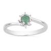 BUY EMERALD GEMSTONE HALO RING IN 925 SILVER