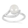 BUY NATURAL WHITE FRESHWATER PEARL GEMSTONE  STYLISH RING IN STERLING SILVER