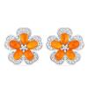BUY 925 STERLING SILVER NATURAL ORANGE ETHIOPIAN OPAL GEMSTONE EARRINGS