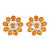 BUY STERLING SILVER NATURAL ORANGE ETHIOPIAN OPAL GEMSTONE EARRINGS
