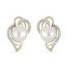 BUY REAL WHITE FRESHWATER PEARL GEMSTONE EARRINGS IN 925 SILVER
