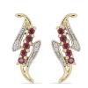 BUY NATURAL GLASS FILLED RUBY MULTI STONE EARRINGS IN STERLING SILVER  