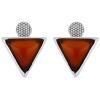 BUY REAL RED AGATE SINGLE STONE BRASS EARRINGS