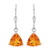 BUY NATURAL PADPARADSCHA QUARTZ GEMSTONE EARRINGS IN STERLING SILVER
