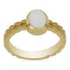 BUY GENUINE WHITE ONYX SINGLE STONE BRASS RING