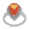 BUY STERLING SILVER NATURAL PARPARADSCHA QUARTZ GEMSTONE CLASSIC RING