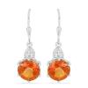 BUY 925 SILVER REAL PADPARADSCHA QUARTZ GEMSTONE EARRINGS