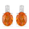 BUY NATURAL PADPARADSCHA QUARTZ GEMSTONE BIG STONE EARRINGS IN 925 STERLING SILVER