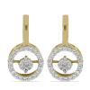 BUY NATURAL WHITE DIAMOND DOUBLE CUT GEMSTONE EARRINGS IN STERLING SILVER