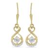 BUY REAL WHITE DIAMOND DOUBLE CUT GEMSTONE GOLD PLATED EARRINGS IN STERLING SILVER