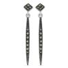 BUY  NATURAL AUSTRIAN MARCASITE GEMSTONE EARRINGS IN 925 SILVER