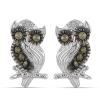 BUY 925 SILVER AUSTRIAN MARCASITE GEMSTONE OWL EARRINGS