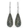 BUY 925 SILVER NATURAL AUSTRIAN MARCASITE GEMSTONE  EARRINGS