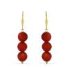 BUY REAL RED ONYX GEMSTONE BEADED  EARRINGS IN STERLING SILVER