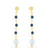 BUY STERLING SILVER  NATURAL WHITE PEARL AND BLACK SPINAL GEMSTONE ClASSIC EARRINGS