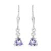 BUY 925 STERLING SILVER NATURAL TANZANITE & WHITE ZIRCON GEMSTONE EARRINGS – CLASSIC STYLE
