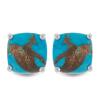 BUY 925 SILVER EGYPTIAN TURQUOISE (SYNTHETIC) GEMSTONE CLASSIC EARRINGS 