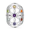 BUY NATURAL CHAKRA STONES RING IN STERLING SILVER 
