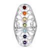 BUY 925 SILVER NATURAL CHAKRA STONES RING