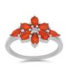 BUY STERLING SILVER ORANGE KYANITE GEMSTONE FLORAL RING 