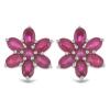 BUY 925 STERLING SILVER GLASS FILLED RUBY FLORAL EARRINGS – BULK SUPPLIER USA & EUROPE | JEWELPIN
