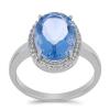 BUY STERLING SILVER COLOUR CHANGE FLOURITE WITH WHITE ZIRCON GEMSTONE BIG STONE RING