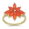 BUY 925 SILVER NATURAL ORANGE ETHIOPIAN OPAL GEMSTONE FLORAL RING 