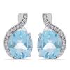 BUY NATURAL SKY BLUE TOPAZ GEMSTONE BIG STONE EARRINGS IN 925 SILVER