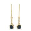 BUY BLACK ETHIOPIAN OPAL WITH WHITE ZIRCON GEMSTONE CLASSIC EARRINGS IN STERLING SILVER