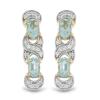 BUY STERLING SILVER NATURAL SKY BLUE TOPAZ WITH WHITE ZIRCON GEMSTONE CLASSIC EARRINGS
