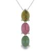 BUY NATURAL MULTI TOURMALINE GEMSTONE PENDANT IN STERLING SILVER 