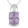 BUY STERLING SILVER BRAZILIAN AMETHYST WITH WHITE ZIRCON GEMSTONE BIG STONE  PENDANT