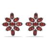 BUY STERLING SILVER NATURAL GARNET GEMSTONE CLUSTER EARRINGS 