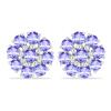 BUY NATURAL TANZANITE GEMSTONE CLUSTER EARRINGS IN 925 SILVER
