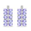 BUY NATURAL TANZANITE GEMSTONE CLUSTER EARRINGS IN STERLING SILVER