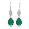 BUY 925 SILVER NATURAL GREEN ONYX WITH WHITE ZIRCON GEMSTONE EARRINGS – BULK JEWELRY SUPPLIER