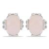 BUY 925 SILVER NATURAL ROSE QUARTZ GEMSTONE EARRINGS 